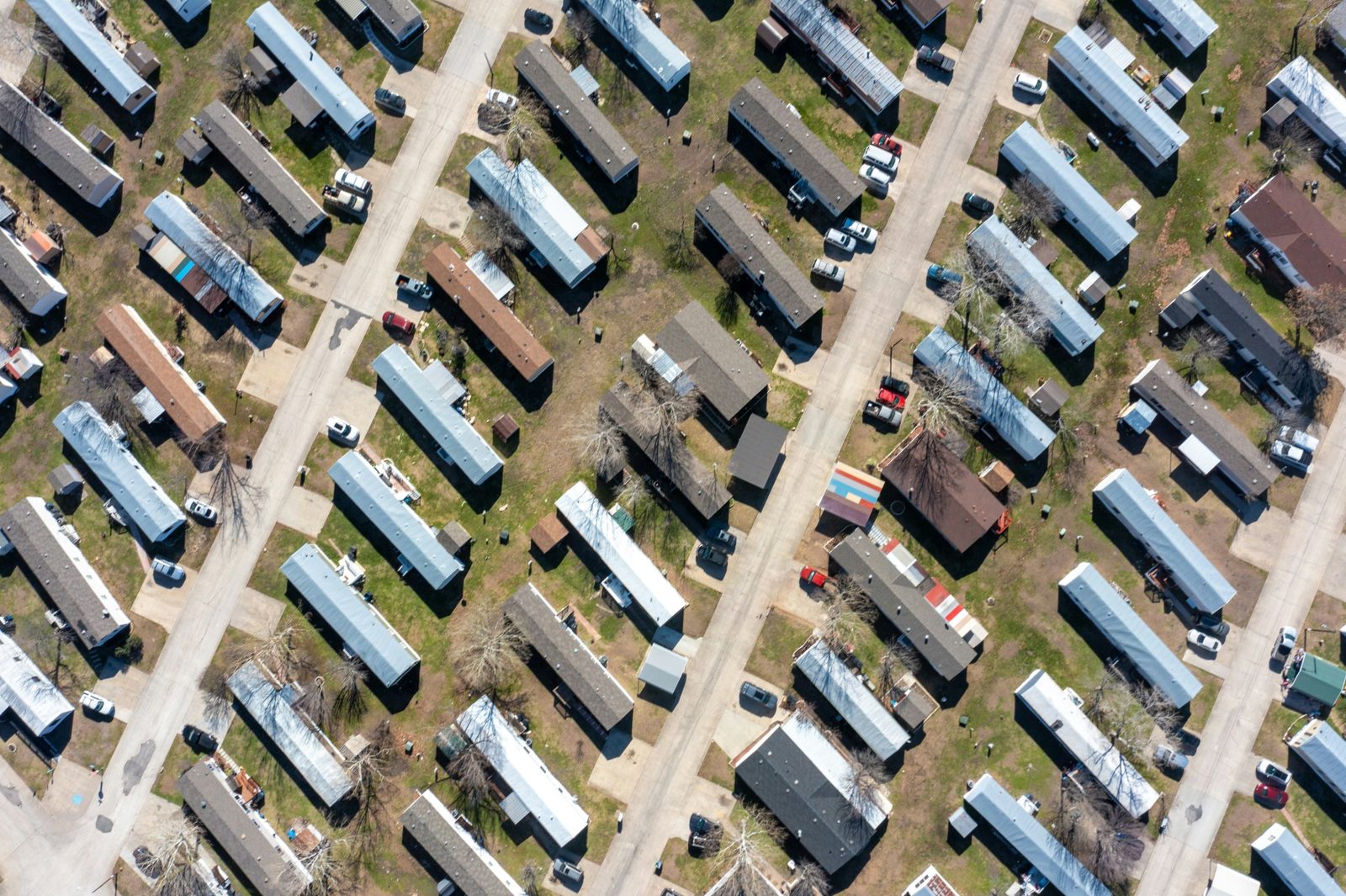 Manufactured homes in a community